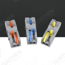 FD-12 Orange/Yellow/Blue Wire Connector 1 In 2 Out Wire Splitter Terminal Block Compact Wiring Cable Connector Push-in Conductor