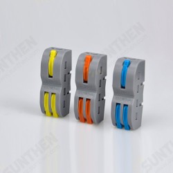 FD-12 Orange/Yellow/Blue Wire Connector 1 In 2 Out Wire Splitter Terminal Block Compact Wiring Cable Connector Push-in Conductor
