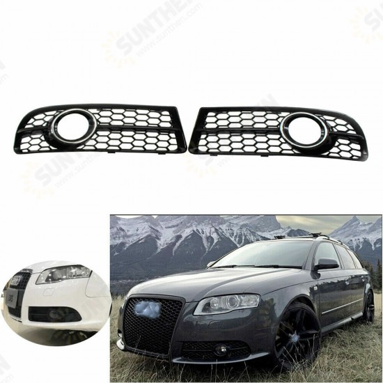 Fits for Audi A4 B7 S-Line S4 05-08 Honeycomb Front Bumper Fog Lamp Grille 2005-2008