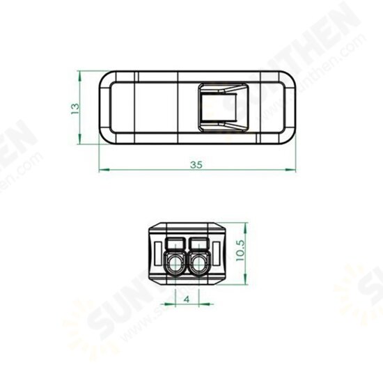 LT-22 2 Pin Transparent Quick Wire Connector Universal Compact Electrical Push-in Butt Conductor Terminal Block
