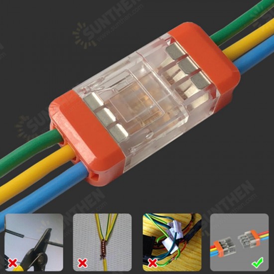 LT-33 3Pin Quick Wire Connector Universal Compact Electrical LED Light Push-in Butt Conductor Terminal Block 450V