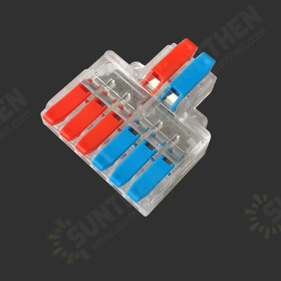 LT-626/LT-626T Wire Connector 2 In 6 Out 0.5-6mm2 Wire Splitter Terminal Block Compact Wiring Cable Connector Push-in Conductor