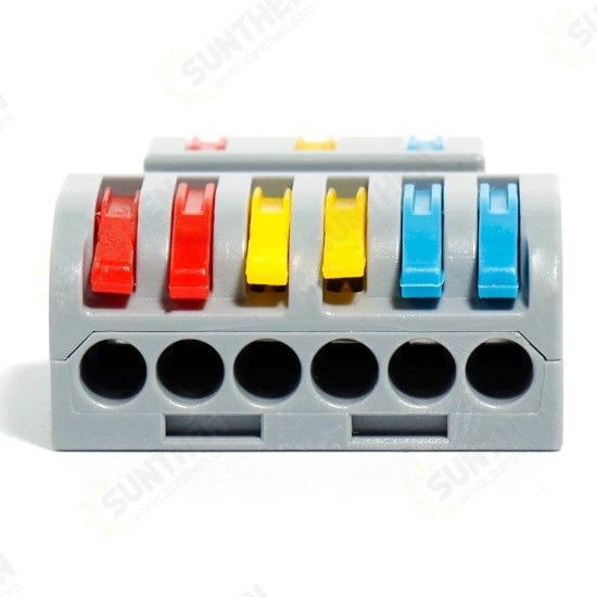 LT-633D Wire Connector 3 In 6 Out Wire Splitter Terminal Block Compact Wiring Cable Connector Push-in Conductor