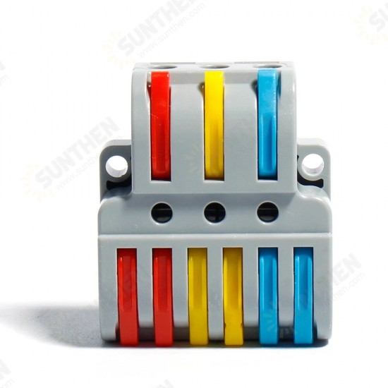 LT-633D Wire Connector 3 In 6 Out Wire Splitter Terminal Block Compact Wiring Cable Connector Push-in Conductor