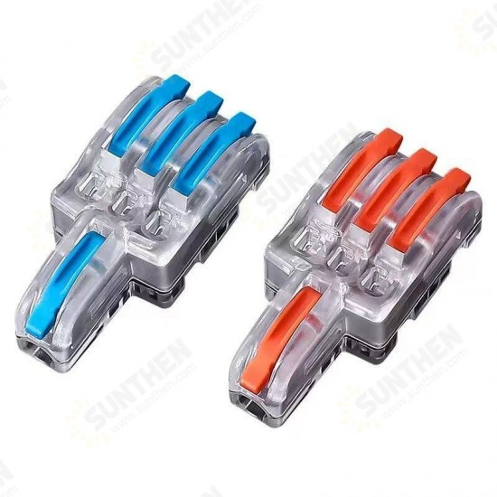 F13 Wire Connector 1 In 3 Out Color Handle Branch Terminal Transparent Shell Combined Butt-Type Parallel Connector