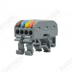 Quick Splitter 4 In 4 Out Wire Connector Removable Bracket Universal Wiring Cable Connector Push-in Conductor Terminal Block Quick Splitter 4 In 4 Out Wire Connector Removable Bracket Universal Wiring Cable Connector Push-in Conductor Terminal Block