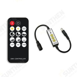 Mini 3Keys Button IR LED Dimmer Controller+14Keys Remote Control for Single Color Strip Light DC5-24V Mini 3Keys Button IR LED Dimmer Controller+14Keys Remote Control for Single Color Strip Light DC5-24V