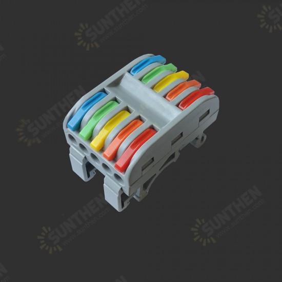 PCT-225 10pole Push In Colorful Quick Wire Cable Connector Terminal Blocks With Guide Rail