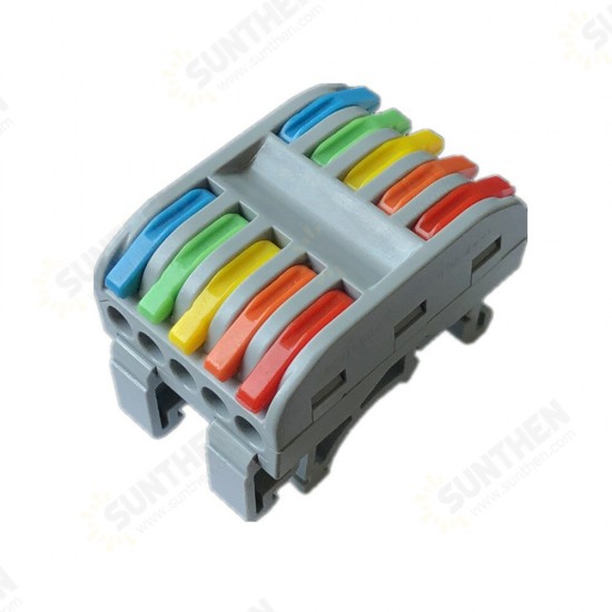 PCT-225 10pole Push In Colorful Quick Wire Cable Connector Terminal Blocks With Guide Rail