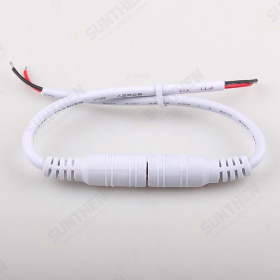 White Male/Female DC Power Connector Cable Plug Wire for CCTV Strip Light