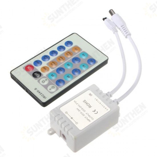 Wireless 24 Key IR Remote Controller For LED Single Color 3528/5050 Strip Light