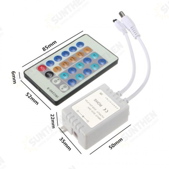 Wireless 24 Key IR Remote Controller For LED Single Color 3528/5050 Strip Light