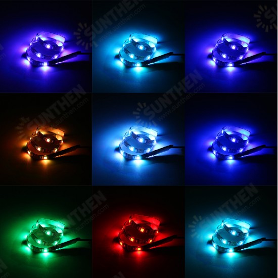 0.5M/1M/1.5M/2M/3M/5M USB 5050 LED Strip Light Waterproof RGB TV Backlight Kit with 24Keys Remote Control