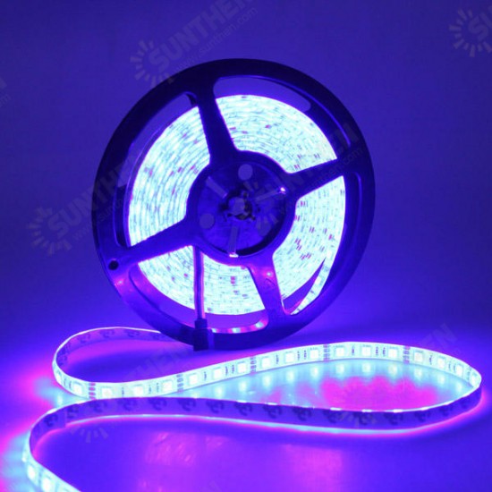 10M SMD 5050 Waterproof RGB 600 LED Strip Light + IR Controller + Cable Connector + Adapter DC12V