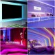 12V LED Light Strip 15M 5050 RGB LED Tape Lights RGB Rope Lights 16 Million Colors Flexible Changing with Remote Christmas Decorations Lights