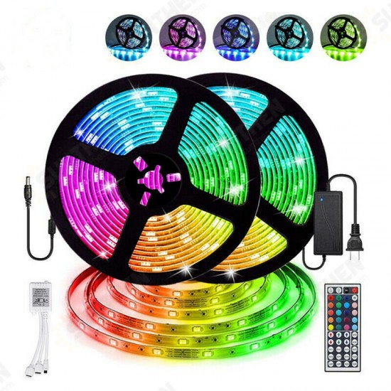 12V LED Light Strip 5M/10M/15M 16.4ft/32.8ft/49.2ft 5050 RGB LED Tape Lights Rope 16 Million Colors Flexible Changing with Remote for Party Home