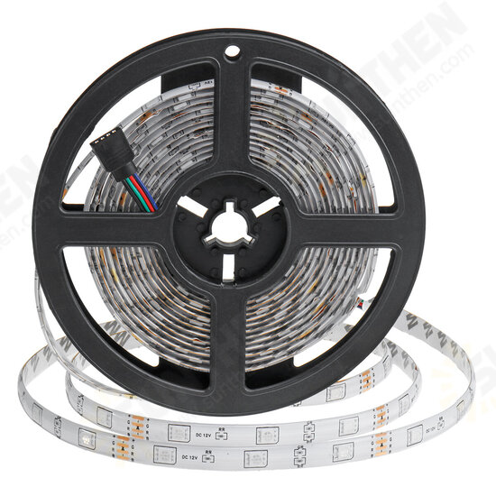 16FT 32FT 5M 10M LED Strip Light Waterproof 5050 RGB Flexible Lamp TV Party DC12V+44Keys Remote Control+EU Plug