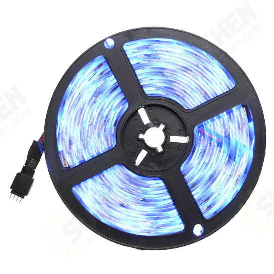 16FT 32FT 5M 10M LED Strip Light Waterproof 5050 RGB Flexible Lamp TV Party DC12V+44Keys Remote Control+EU Plug