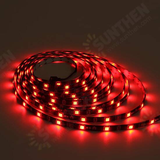 16FT 32FT 5M 10M LED Strip Light Waterproof 5050 RGB Flexible Lamp TV Party DC12V+44Keys Remote Control+EU Plug