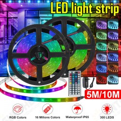 16FT 32FT 5M 10M LED Strip Light Waterproof 5050 RGB Flexible Lamp TV Party DC12V+44Keys Remote Control+EU Plug 16FT 32FT 5M 10M LED Strip Light Waterproof 5050 RGB Flexible Lamp TV Party DC12V+44Keys Remote Control+EU Plug