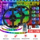 16FT 32FT 5M 10M LED Strip Light Waterproof 5050 RGB Flexible Lamp TV Party DC12V+44Keys Remote Control+EU Plug
