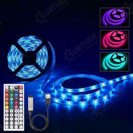 1M 2M 3M 4M 5M Non-waterproof DC5V USB 3528 SMD RGB LED Strip Light String Tape+44 Keys IR Remote Control