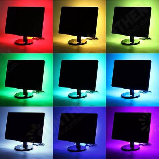 1M 2M 3M 4M Waterproof 5050 RGB LED USB Strip Light TV Backlilghting Kit + 24Key Remote