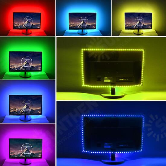 1M USB Power RGB 5050 SMD 30LED Strip LCD Monitor TV Background Light+17Key RF Remoter Kit DC5V