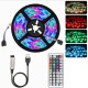 1M/2M/3M/4M/5M 5050 RGB LED Strip Light USB Power Color Changing Tape Cabinet Lamp+44Keys Remote Control