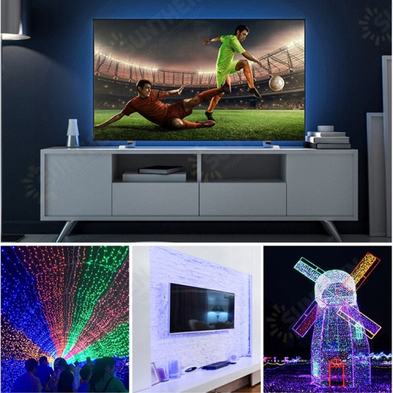 1M/2M/3M/4M/5M RGB LED Strip Light Dimmable Non-waterproof Flexible Colorful 2835 Lamp + 24Keys Remote Control DC5V