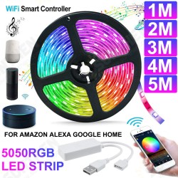1M/2M/3M/4M/5M WiFi Smart RGB LED Strip Light APP Control Flexible Lamp Work with Amazon Alexa Google Home DC5V 1M/2M/3M/4M/5M WiFi Smart RGB LED Strip Light APP Control Flexible Lamp Work with Amazon Alexa Google Home DC5V