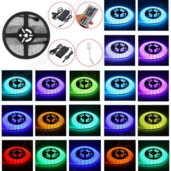 1M/2M/3M/5M Waterproof LED Strip Light RGB 5050SMD Flexible Ribbon Tape + 44 Key Remote Control +Power Adapter