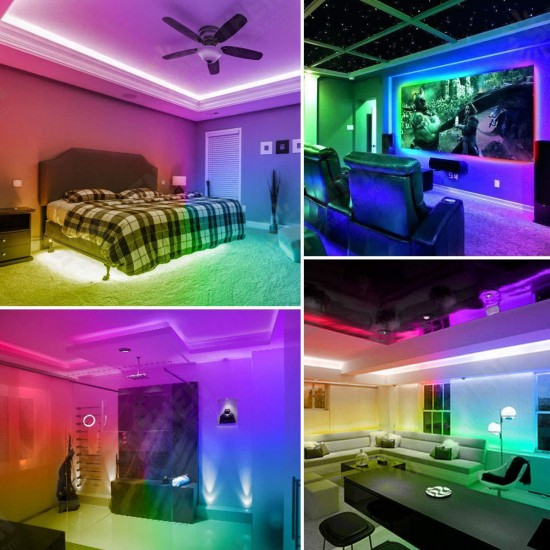 1M/2M/3M/5M Waterproof LED Strip Light RGB 5050SMD Flexible Ribbon Tape + 44 Key Remote Control +Power Adapter