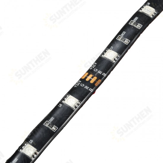 2PCS 30CM 5050 SMD Waterproof RGB LED Strip Light with DC Mini Controller+Car Charger DC12V