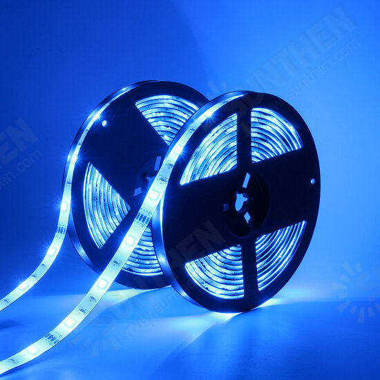 2PCS 5M 5050 LED Strip Light RGB Waterproof Decorative Lamp + Power Supply + 44Keys Remote Control DC12V