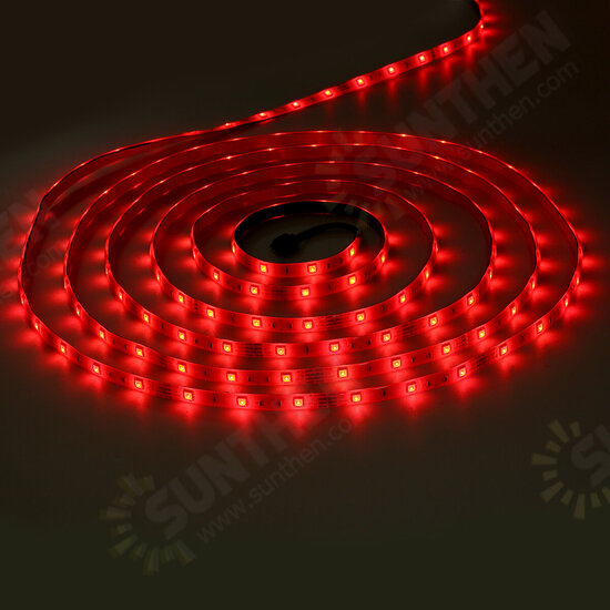 2PCS 5M LED Strip Light IP65 5050 RGB Flexible TV Backlight DC12V With 44Keys Remote Control + Power Adapter