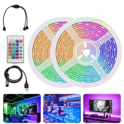 2x5M 2835 SMD Non-waterproof RGB LED Strip Light + 24Keys Remote Control KTV Hotel Bar Home TV Back Lighting 2x5M 2835 SMD Non-waterproof RGB LED Strip Light + 24Keys Remote Control KTV Hotel Bar Home TV Back Lighting