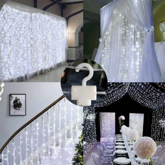 300LED USB Remote Curtain Lights Decor Fairy Lamp Window Colorful New Year
