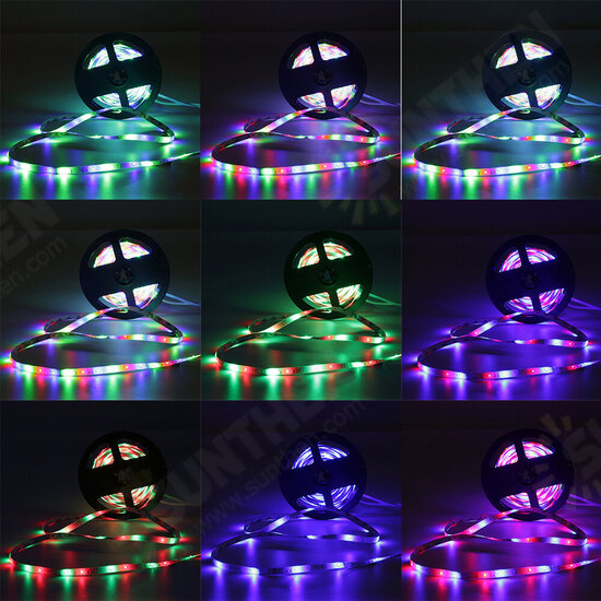 4*5M 2835SMD RGB LED Strip Light + 44Keys Remote Control for Indoor Outdoor Home Garden Decor DC12V