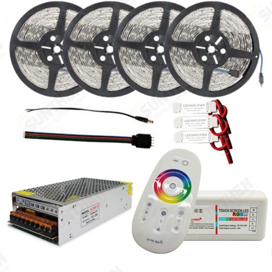 4*5M SMD5050 Waterproof LED Strip Light + 2.4G RF Remote Controller + Lighting Transformer Kit DC12V