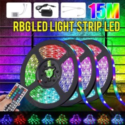 49FT 15M RGB LED Strip Light 3528 Waterproof/Non-waterproof Flexible Tape Lamp DC12V + 44Keys Remote Control + Power Supply 49FT 15M RGB LED Strip Light 3528 Waterproof/Non-waterproof Flexible Tape Lamp DC12V + 44Keys Remote Control + Power Supply