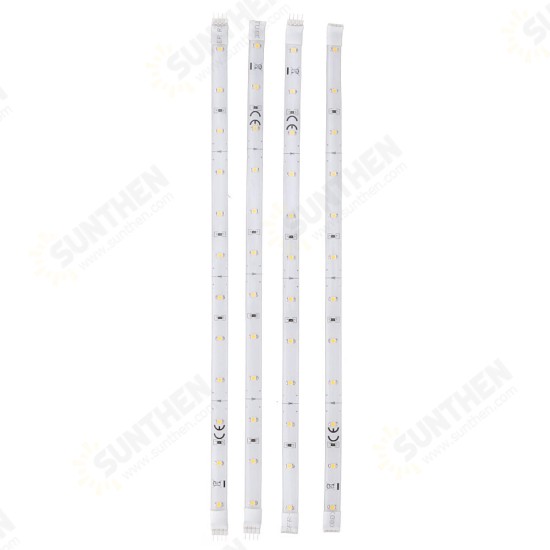 4PCS 30CM DC12V 3528 Waterproof LED Cabinet Strip Light with 4Pin 0.5A UK Power Supply for Stairs Wardrobe Bed Closet