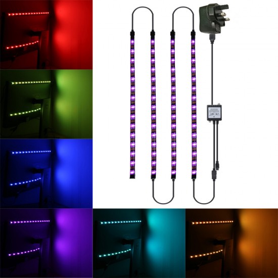 4PCS 50cm Waterproof USB RGB LED Strip Lights + Remote For TV Backlight Computer Background