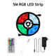 5050 RGB LED USB Remote Strip Light Color Changing Tape Cabinet Lamp Waterproof