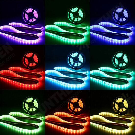 5M 10M 3528 RGB Music Sync Voice Control LED Strip Light + 22Keys IR Remote Control Or 3A EU US Power Adapter