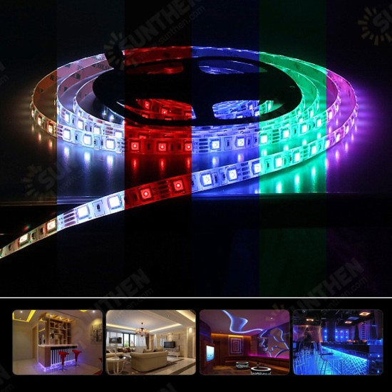 5M 2835/5050 Waterproof/Non-Waterproof RGB LED Strip Light + 44 Keys Remote Control + Power Adapter