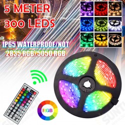 5M 2835/5050 Waterproof/Non-Waterproof RGB LED Strip Light + 44 Keys Remote Control + Power Adapter 5M 2835/5050 Waterproof/Non-Waterproof RGB LED Strip Light + 44 Keys Remote Control + Power Adapter