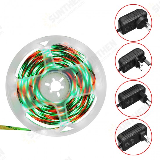 5M 300LED Strip Light Kit SMD3528 Flexible RGB Waterproof Flexible Lamp Home Car 24 Key IR Remote Control