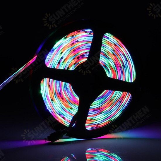 5M 3528 Waterproof RGB Flexible LED Strip Light+IR Controller+44Keys Remote Control+EU US Plug