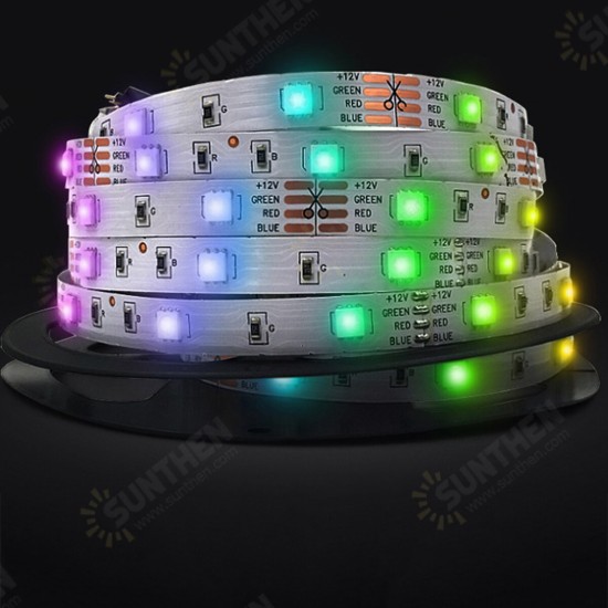 5M 5050 RGB Music LED Strip Light Waterproof/Non-waterproof+44 Keys Remote Control+Power Adapter DC12V